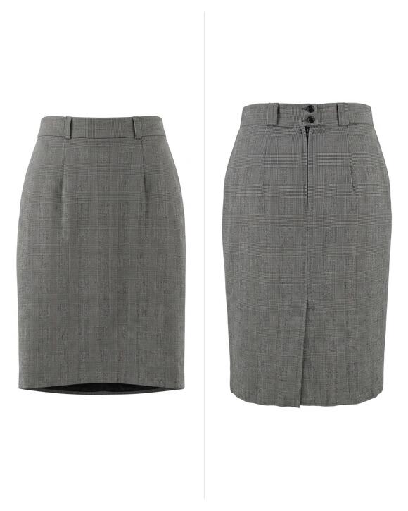 Sabrina B Dresses & Skirts - Vintage Sabrina B Gray Lined Pencil Knee Length Plaid Skirt Women Size 16